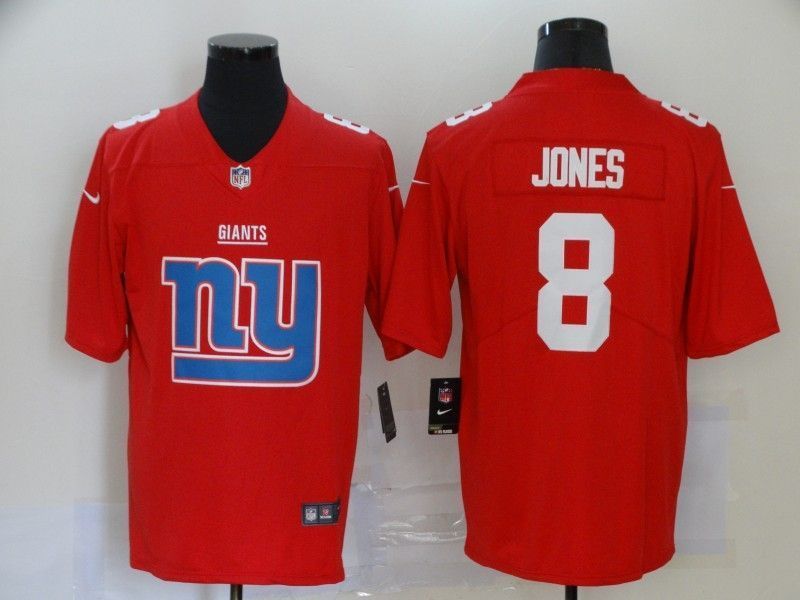 New York Giants Daniel Jones #8 Nfl 2020 Red Orange Jersey