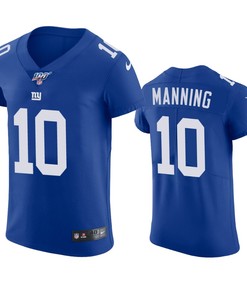 New York Giants Eli Manning Royal 100th Season Vapor Elite Jersey