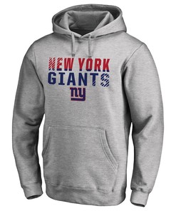 New York Giants Iconic Collection Fade Out Pullover Hoodie - Heather Grey