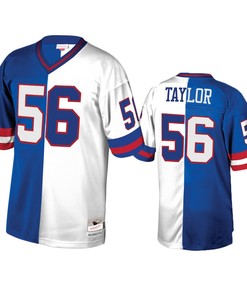New York Giants Lawrence Taylor Royal White Retired Player Split Jersey