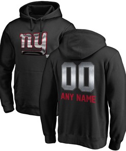 New York Giants Nfl Pro Line By Branded Personalized Midnight Mascot Pullover Hoodie - Black