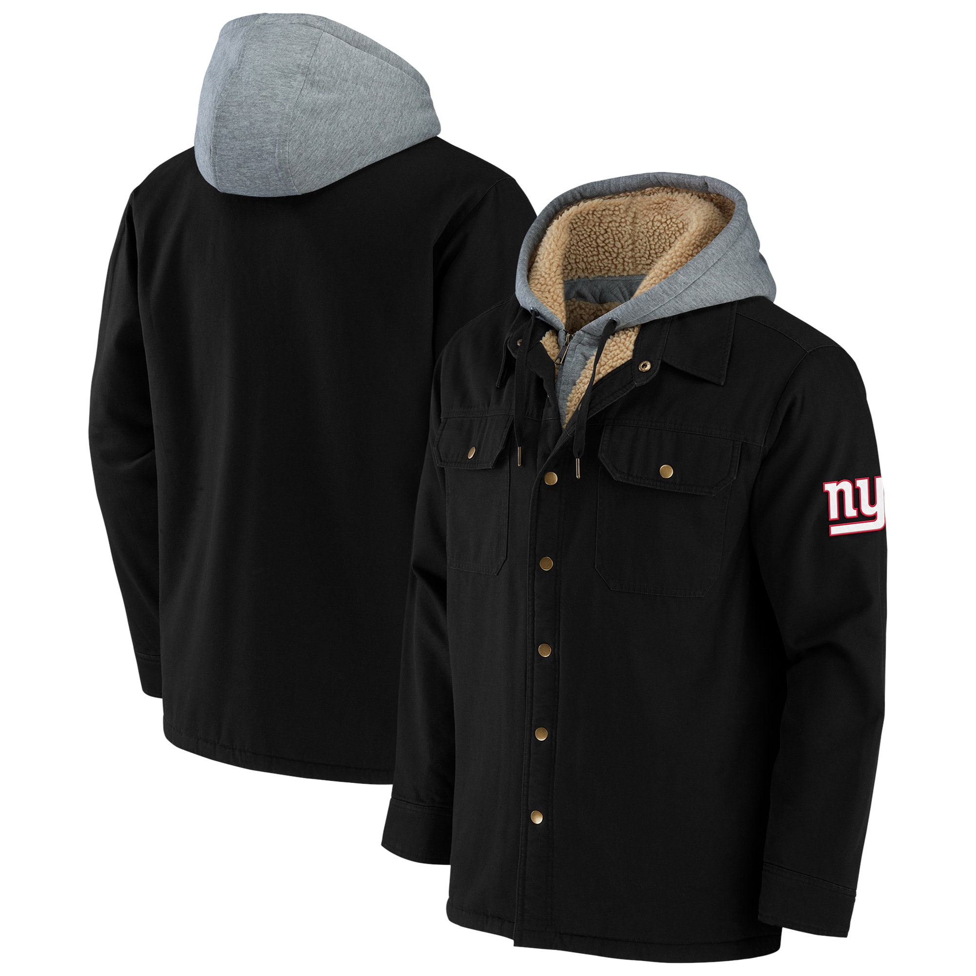 New York Giants Nfl X Darius Rucker Collection By Canvas Full-zip Hoodie - Black