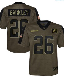 New York Giants Saquon Barkley 26 Nfl Olive 2021 Salute To Service Game Men Jersey For Giants Fans