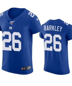 New York Giants Saquon Barkley Royal 100th Season Vapor Elite Jersey