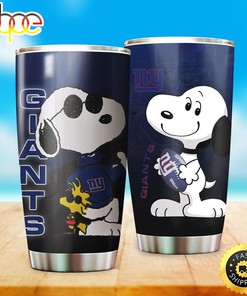 New York Giants Snoopy NFL Football Teams Big Logo 14 Gift For Fan Travel Tumbler