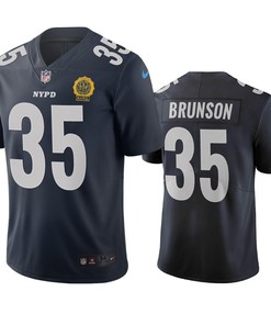 New York Giants T.j. Brunson Navy City Edition Vapor Limited Jersey