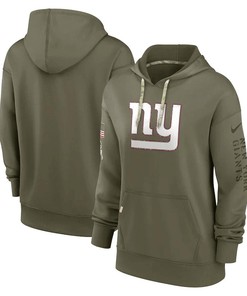 New York Giants Women's 2022 Salute To Service Performance Pullover Hoodie - Olive