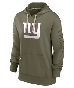 New York Giants Women's 2022 Salute To Service Performance Pullover Hoodie - Olive