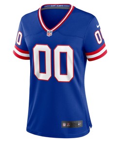 New York Giants Women's Classic Custom 00 Game Jersey - Royal