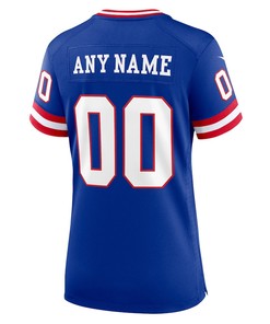 New York Giants Women's Classic Custom 00 Game Jersey - Royal