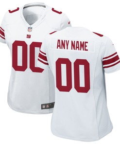 New York Giants Womens Custom Game Jersey - White Custom Jerseys Nfl