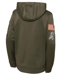 New York Giants Youth 2022 Salute To Service Performance Pullover Hoodie - Olive
