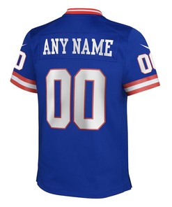 New York Giants Youth Classic Custom 00 Game Jersey - Royal