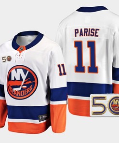 New York Islanders Zach Parise 2022-23 50th Anniversary White 11 Jersey Away