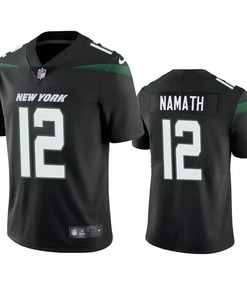 New York Jets 12 Joe Namath Black Vapor Untouchable Jersey - Men's