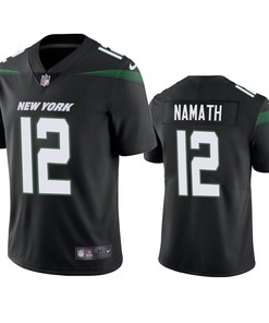 New York Jets #12 Joe Namath Black Vapor Untouchable Limited Jersey - Mens