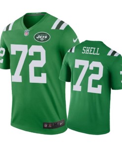 New York Jets #72 Brandon Shell Nike Color Rush Green Jersey