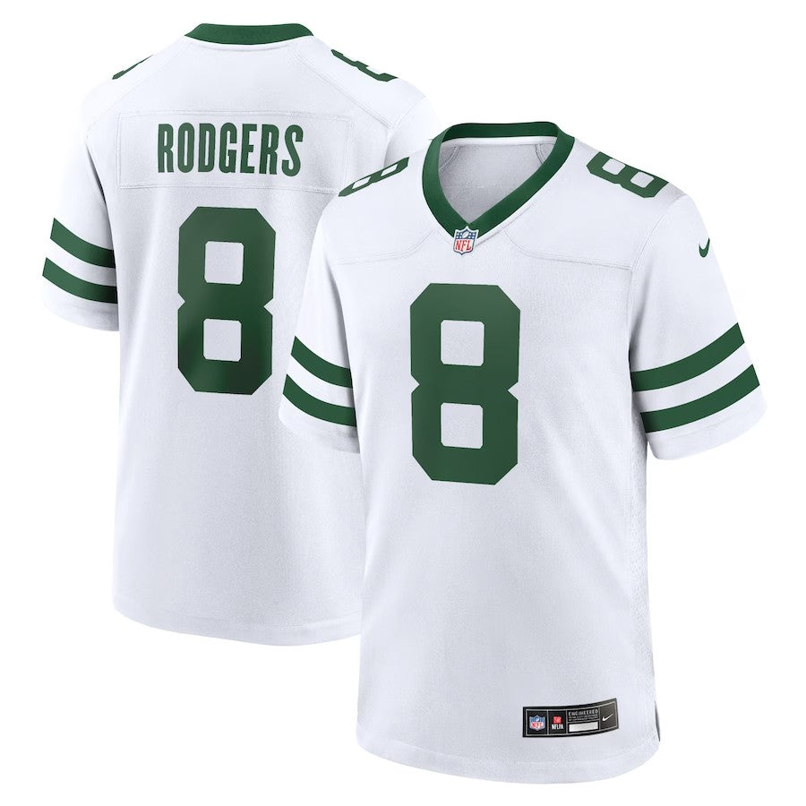 New York Jets #8 Aaron Rodgers Legacy Player Game Jersey - White
