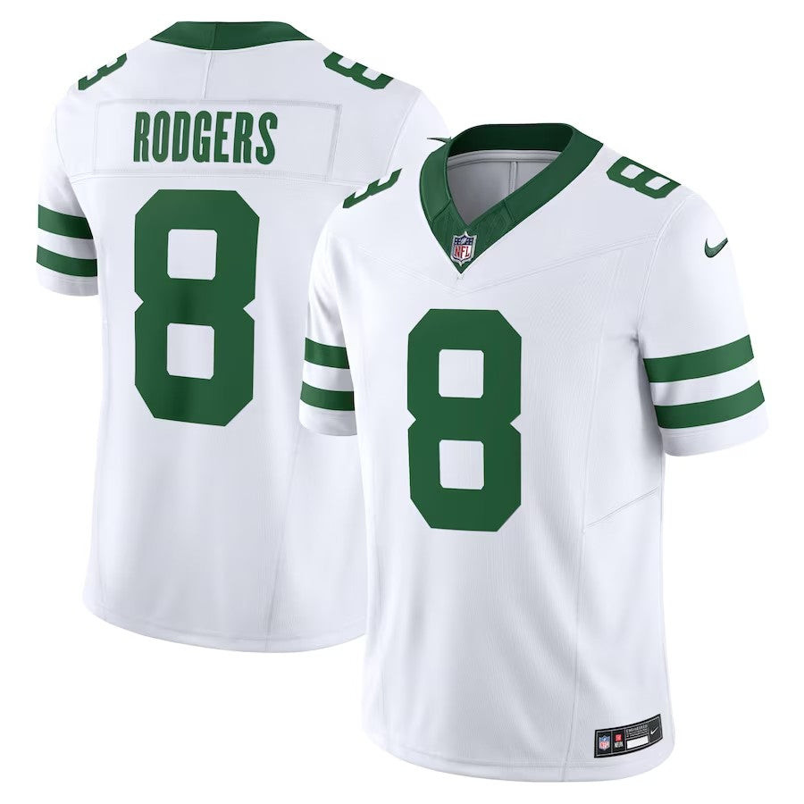 New York Jets #8 Aaron Rodgers Legacy Vapor Fuse Limited Jersey - White