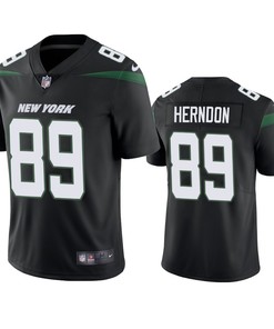 New York Jets #89 Chris Herndon Black Vapor Untouchable Limited Jersey - Mens