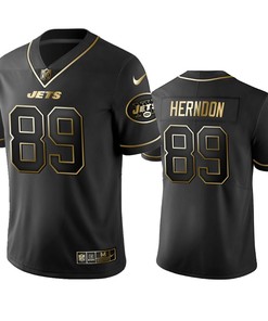 New York Jets Chris Herndon Black Golden Edition 2019 Vapor Untouchable Limited Jersey - Mens