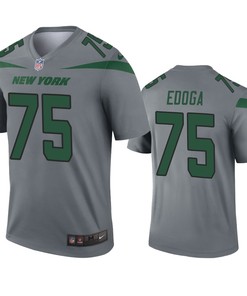 New York Jets Chuma Edoga Gray Inverted Legend Jersey