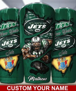 New York Jets Custom Name Tumbler - Personalize Your Drinkware