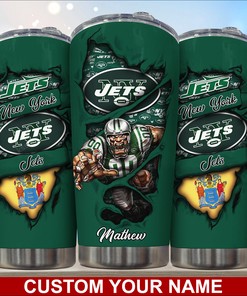 New York Jets Custom Name Tumbler - Personalize Your Drinkware