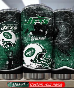 New York Jets Custom Name Tumbler - Personalized Team Tumbler