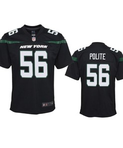 New York Jets Jachai Polite 2019 Nfl Draft Black Game Youth Jersey