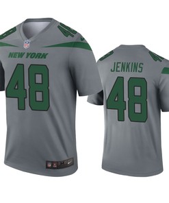 New York Jets Jordan Jenkins Gray Inverted Legend Jersey