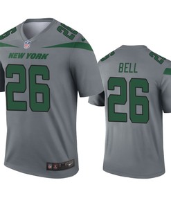 New York Jets Leveon Bell Gray Inverted Legend Jersey