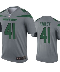 New York Jets Matthias Farley Gray Inverted Legend Jersey