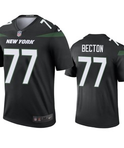 New York Jets Mekhi Becton Black Color Rush Legend Jersey - Mens