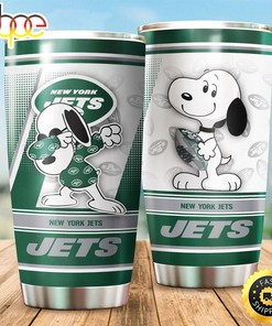 New York Jets NFL Snoopy Football Teams Big Logo Gift For Fan Travel Tumbler - Collectible NFL Fan Tumbler