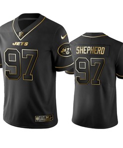 New York Jets Nathan Shepherd Black Golden Edition 2019 Vapor Untouchable Limited Jersey - Mens