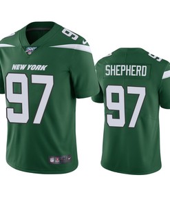 New York Jets Nathan Shepherd Green 100th Season Vapor Limited Jersey