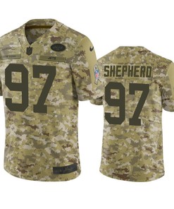 New York Jets Nathan Shepherd Jersey Nfl Camo Salute To Service