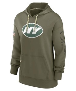 New York Jets Women's 2022 Salute To Service Performance Pullover Hoodie - Olive