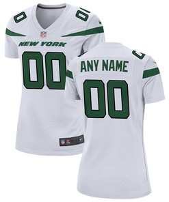 New York Jets Womens Custom Game Jersey - White Custom Jerseys Nfl