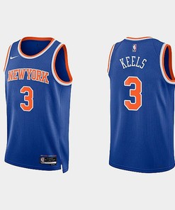 New York Knicks 3 Trevor Keels 2022-23 Icon Edition Royal Men Jersey