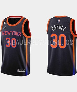 New York Knicks 30 Julius Randle 2022-23 Statement Edition Black Men Jersey
