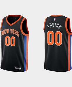 New York Knicks Custom 00 City Edition 2022-23 Black Swingman Men Jersey