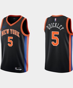 New York Knicks Immanuel Quickley 5 City Edition 2022-23 Black Swingman Men Jersey