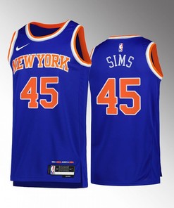 New York Knicks Jericho Sims 45 Blue Icon Edition Jersey 2022-23 Swingman