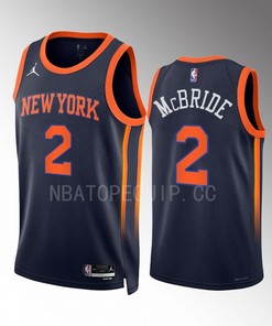 New York Knicks Miles McBride 2 2022-23 Statement Edition Navy Men Jersey Swingman