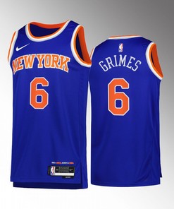 New York Knicks Quentin Grimes 6 Blue Icon Edition Jersey 2022-23 Swingman