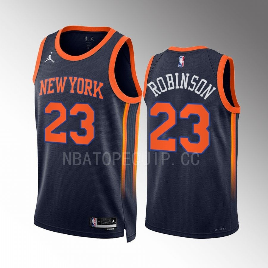 New York Knicks Robinson 23 2022-23 Statement Edition Navy Men Jersey Swingman