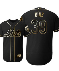 New York Mets #39 Brandedwin Diaz Mlb 2019 Golden Brandedition Black Jersey Gift For Mets Fans