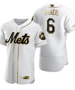New York Mets #6 Jeff Mcneil Mlb Golden Brandedition White Jersey Gift For Mets Fans
